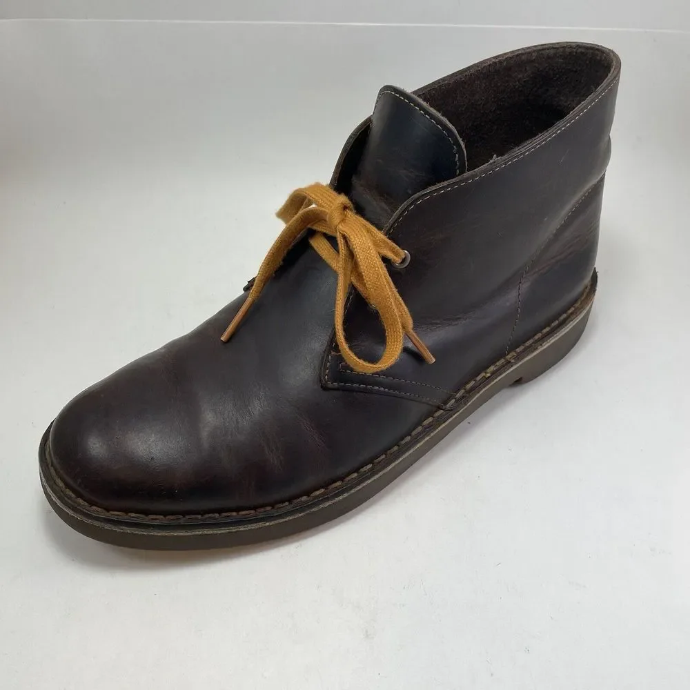 Clarks Original Desert Boot Men's 8 Brown Beeswax Leather Lace Up Comfort Shoes